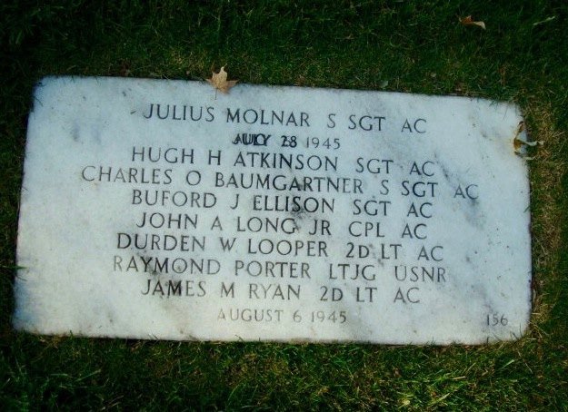 grave marker of us soldiers lost in hiroshima bombing