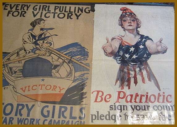 Photos of patriotic women WWI posters