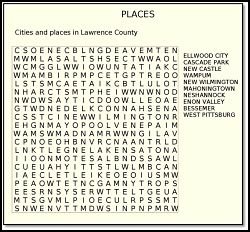 Word Search Puzzle - PLACES