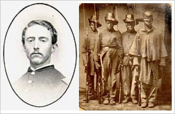 Capatain Alexander Heasley and Freedman Soldiers.